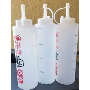 3 Plastic Squeeze Bottles